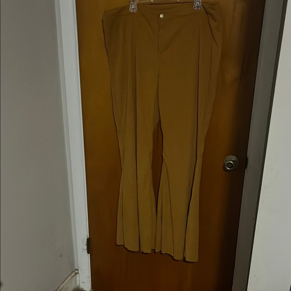 Flare corduroy camel pants